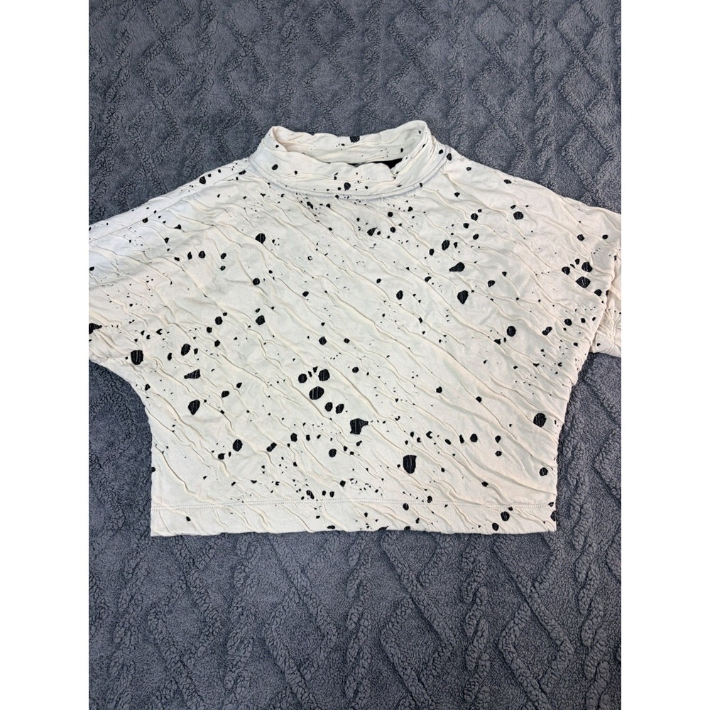 Beau Jours Zuri Top Small Beige Distressed Crinkle Lagenlook Art To Wear